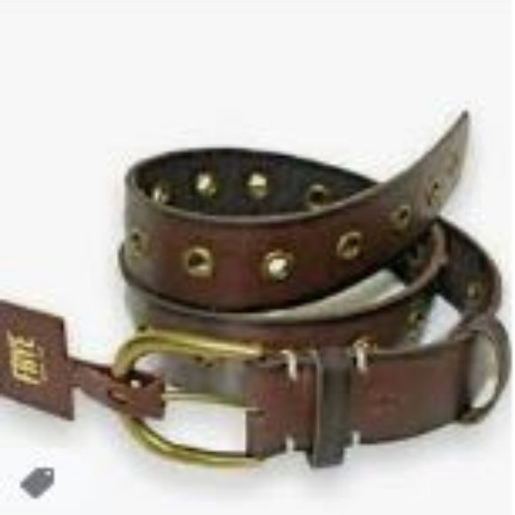 NWT Frye brown leather belt w/ grommets, S, M and L - Picture 9 of 14